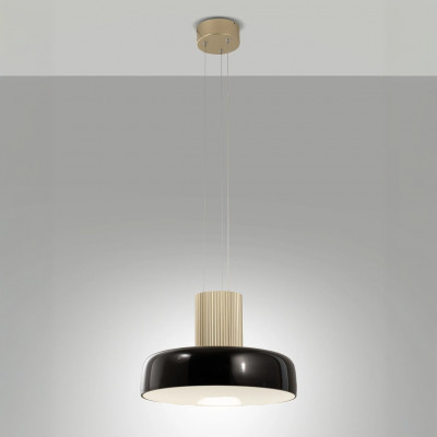 Fabas Luce - Domizia - Lunar SP LED - elegante Pendelleuchte - Schwarz - LS-FL-3800-40-101 - Dynamic White - Diffused