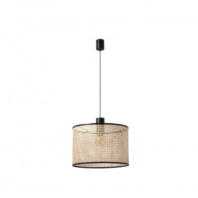 Faro - Indoor - Weave - Mambo SP L - Pendelleuchte mit gewebtem Diffusor - Schwarz - LS-FR-64315-49