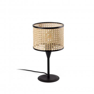 Faro - Indoor - Weave - Mambo TL S - Kleine Design-Tischlampe - Schwarz - LS-FR-64317-47