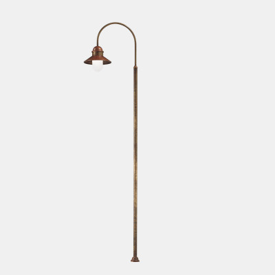 Il fanale - Borgo - Borgo TE S palo - Pollerleuchte der alten Art für ein Licht für draußen - Weiß/Kupfer - LS-IF-301-D3-ORB