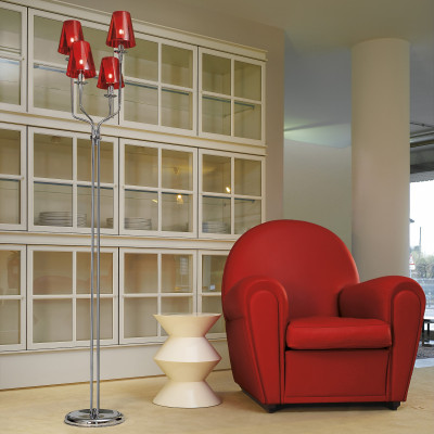 Metal Lux - New Classic - Opera PT 4L - Wohnzimmer Stehleuchte mit vier Elementen - Rot - LS-ML-180-744-04
