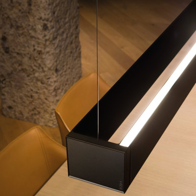 Nemo - Geometrica - Tru horizontal up+down SP LED - Pendelleuchte mit Licht auf und ab - Schwarz - LS-NL-TRU-LNN-55 - Superwarm - 2700 K - Diffused