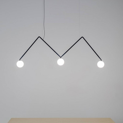 Nemo - Stelo - Dabliu Globe SP LED - Pendelleuchte mit 3 Kugeldiffusoren - Weiß/Schwarz - LS-NL-DAB-LNN-53 - Superwarm - 2700 K - Diffused