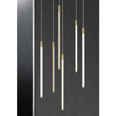 Sikrea - Essentiality - Elia SP 6L - Moderne Pendelleuchte mit sechs Lichtpunkten - Goldfarben - Diffused