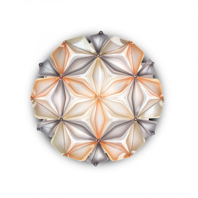 Slamp - Ginetta - La Vie Medium AP PL - Runde Design Wandlampe oder Deckenleuchte  - Chrom/Bernsteinfarben - LS-SL-LAVCM00ORG00000000EU