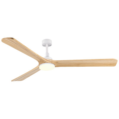ACB - Modern lamps - Rok VE LED - Ceiling fan with light - White / wood - LS-AC-V2518040B-K2001030B