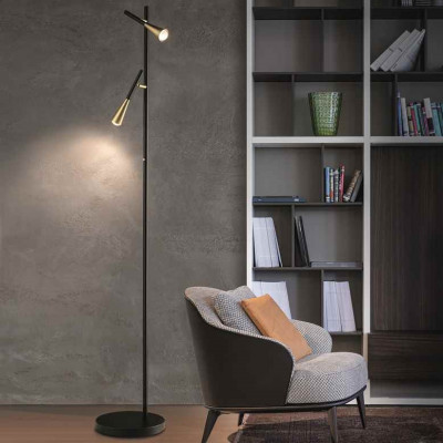 Elesi Luce - Iconic&Narciso - Iconic PT LED - Floor light with diffusor directable - Black / brass