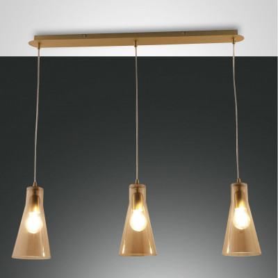 Fabas Luce - Classic Vintage - Dafne SP 3L - Chandelier three diffusor - Amber - LS-FL-3596-47-125