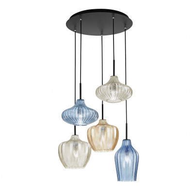 Fabas Luce - La Mia Luce - Olbia SP 5L - Chandelier 5 diffusor - Multicolor - LS-FL-3725-49-363