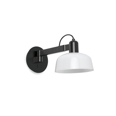Faro - Indoor - Modern lights - Tatawin arm metal AP - Wall light with arm directable - Black / glossy white - LS-FR-20342-140
