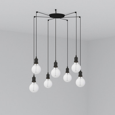 Faro - Indoor - Rustic - Art SP 7L - Chandelier seven light - Black - ls-fr-64135-7L