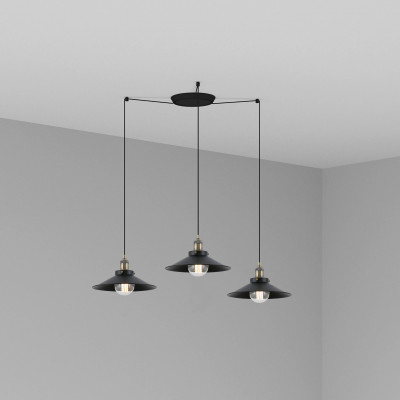Faro - Indoor - Rustic - Marlin SP 3L - Chandelier vintage three light - Black/Gold - ls-fr-64133-3L
