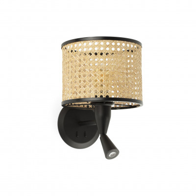 Faro - Indoor - Weave - Mambo AP reading - Wall light with reading's light - Matt black - LS-FR-64309-47
