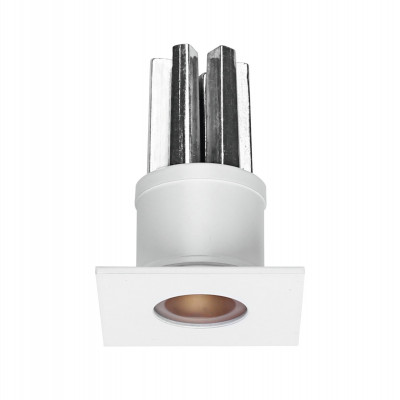 i-LèD - Decorative - Viky - Recessed wall spotlight Viky-Q - powerLED 2 W 630 mA - Round - White RAL 9003 embossed