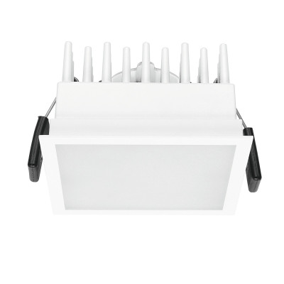 i-LèD - Downlights - Quarter - Recessed ceiling spotlight Quarter-HV - powerLED 10 W 190-240 V AC - White RAL 9003 embossed - Diffused