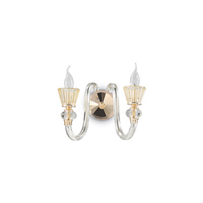 Ideal Lux - Chandelier - Strauss AP2 - Wall lamp - Gold - LS-IL-140599