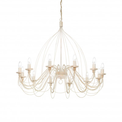 Ideal Lux - Middle Ages - Corte SP12 - Metal chandelier with twelve lights - Antique white - LS-IL-097664