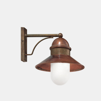 Il fanale - Borgo - Borgo AP dritto - Applique for terraces, balconies and gardens - White/Copper - LS-IF-244-05-ORB