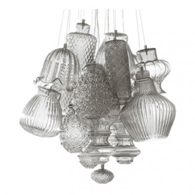 Karman - Retrò - Ceraunavolta 17 SP - Bloe glass chandelier - Transparent - LS-KR-SE1343S00C