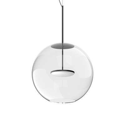 Linea Light - Cristalbolla - Cristalbolla 44 SP LED - Big round chandelier - Black RAL 9005 - Diffused