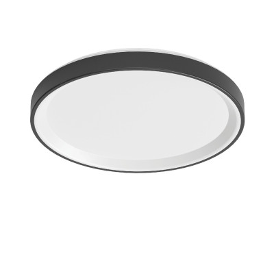 Linea Light - Basin & Iside - Iside 55 AP PL LED - Ceiling light round - Black RAL 9005 - Diffused
