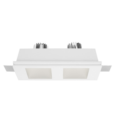 Linea Light - Gypsum - Gypsum QC3 FA LED - Ceiling spotlight in plaster with two lights - White - LS-LL-8871 - Warm white - 3000 K - 70°