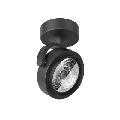 Linea Light - One to One - Eta PL AP - Ceiling/ Wall light - Black RAL 9005 embossed - Warm white - 3000 K