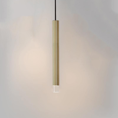 Lumen Center - Tøb - Tøstripes 80 SP - Chandelier with tube diffusor - Brass - LS-LC-TB80S153 - Warm white - 3000 K - Diffused