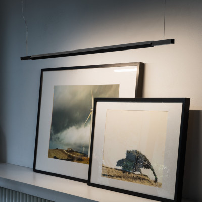 Nemo - Stelo - Linescape Horizontal SP S - Linear suspension lamp - Black - LS-NL-LIN-LN2-5D - Super warm - 2700 K - Diffused