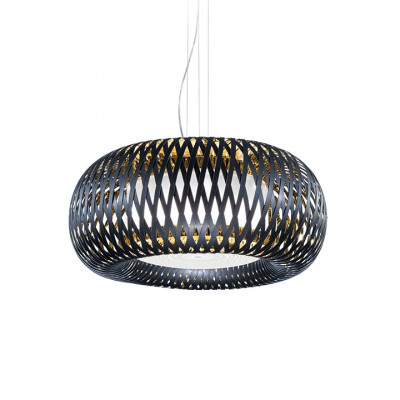 Slamp - Kalatos - Kalatos SP - suspension lamp with woven diffuser - Black/Gold - LS-SL-KLT86SOS0000BG000