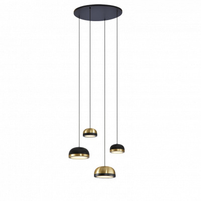 Tooy - Molly - Molly SP 4L LED - Modern chandelier with four lights - Black / brass - LS-TO-556.14C74C41 - Super warm - 2700 K - Diffused