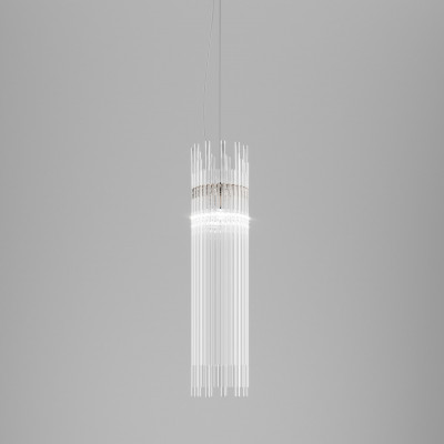 Vistosi - Diamond - Diadema SP 18 B D1 LED - One light chandelier with decentralized attachment - Crystal/Bronze - Diffused