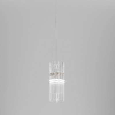 Vistosi - Diamond - Diadema SP 18 BM LED - Glass design suspension - Crystal/Bronze - Diffused