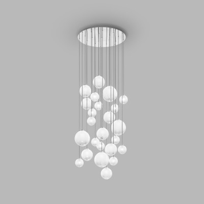 Vistosi - Puppet - Puppet SP R24 - Modern round shape chandelier - Chrome/White - LS-VI-PUPPESPR24000CR-BCSFG9-1CE