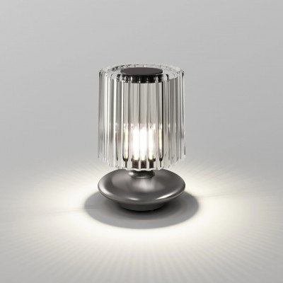 Vistosi - Retrò - Tread TL - Table lamp with glass lampshade - Crystal/Bronze - LS-VI-TREADLT00000-BHSCRTRE141CE