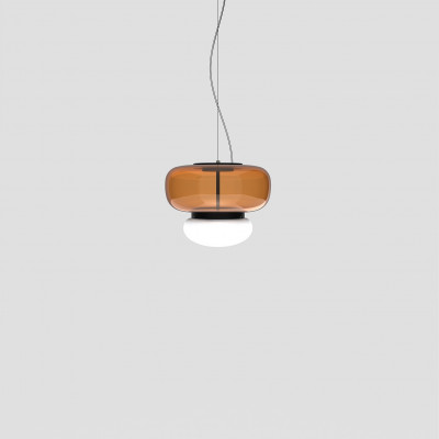 Vistosi - Riflesso - Faro SP P - Glass design suspension - Amber/Black - Diffused