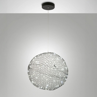 Fabas Luce - Net - Sumter SP tondo - Lampe suspension sphère - Noir - LS-FL-3693-45-101 - Blanc chaud - 3000 K - Diffuse