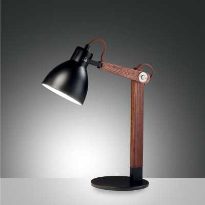 Fabas Luce - Shank - Sveva TL - Lampe de table en bois - Noir - LS-FL-3644-30-101