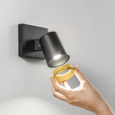 Fabas Luce - Soul - Modo AP - Applique avec spot orientable - Noir - LS-FL-3451-81-101