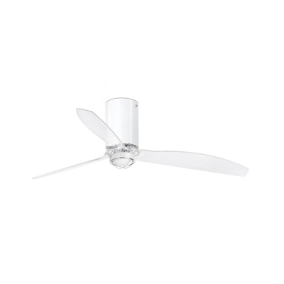 Faro - Indoor - Ventilateurs - Mini Tube LED VE - Ventilateur avec lumière - Blanc brillant / transparent - LS-FR-32038-9 - Blanc chaud - 3000 K - Diffuse