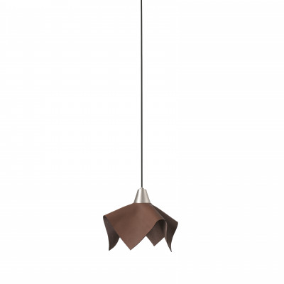 Faro - Indoor - Modern lights - Fauna SP LED - Lustre avec abat-jour en cuir - Marron - LS-FR-66233 - Blanc chaud - 3000 K - 60°