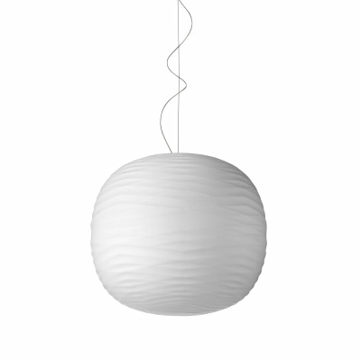Foscarini - Gem - Gem SP LED - Suspension grande design en forme de sphére - Blanc - LS-FO-274007L-10 - Très chaud - 2700 K - Diffuse