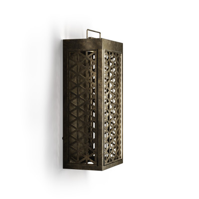 Il Fanale - Lanterne - Grid AP M - Applique d'extérieur en laiton - Laiton vieilli - LS-IF-293-04-OO - Très chaud - 2700 K - Diffuse