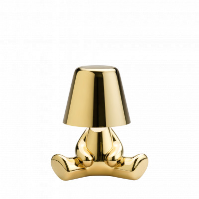 Qeeboo - Brothers - Golden Brothers - Joe TL - Lampe nomade - Or - LS-QB-43001JE - Blanc chaud - 3000 K - Diffuse