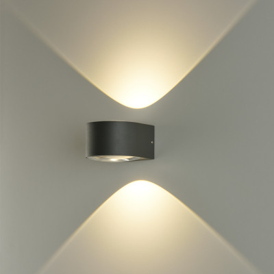 ACB - Illuminazione per esterni - Ania AP BI LED - Applique da esterno biemissione - Antracite - LS-AC-A2060100GR - Bianco caldo - 3000 K - 100°