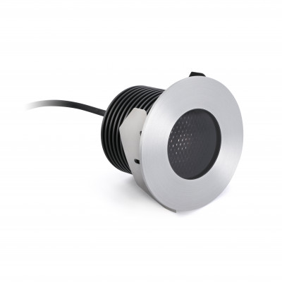 Faro - Outdoor - Tecno - Grund-3 FA LED - Segnapasso LED misura L - Nichel opaco - LS-FR-70729 - Bianco caldo - 3000 K - Diffusa