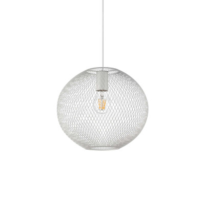 Ideal Lux - new 2024 - Net SP D28 - Lampada a sospensione in metallo lavorato - Bianco opaco - LS-IL-328102
