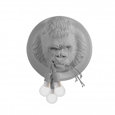Karman - Zoo - Ugorilla AP - Applique dal design moderno - Bianco opaco - LS-KR-AP152BBINT